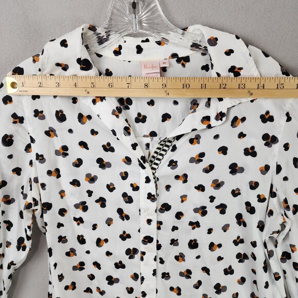 Persifor Leopard Print 100% Cotton Blouse Pullover – Chic Neutrals, Bold Pattern - Picture 3 of 12